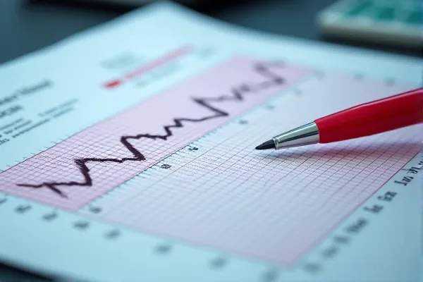 Fetal heart monitor strip showing late decelerations evidence of oxygen deprivation and HIE.