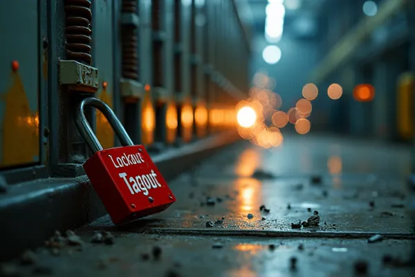 Broken (LockoutTagout padlock) representing negligence in machinery maintenance safety protocols.