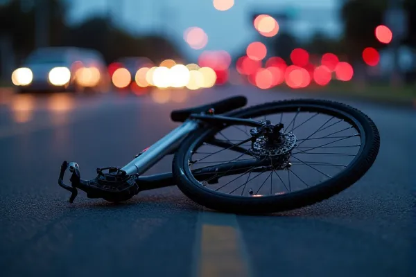 San Diego crosswalk at dusk with motion-blur traffic and an empty curb ramp indicating pedestrian right-of-way setting