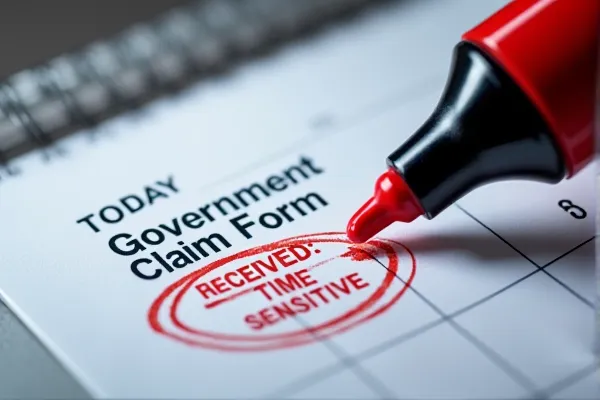 Government claim form deadline calendar for San Diego MTS injury filings.