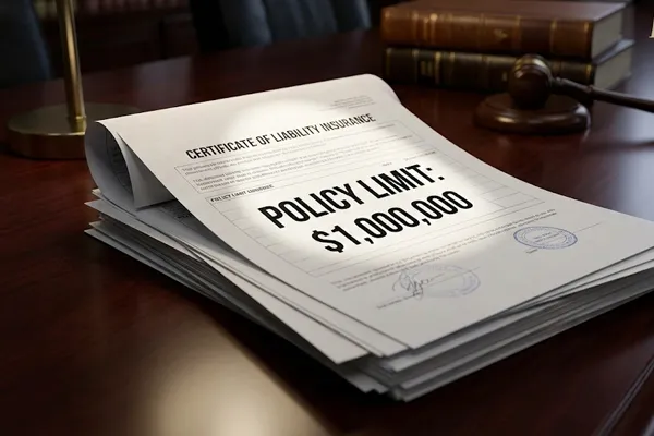 Rideshare insurance declaration page showing 1 million dollar liability limits for passenger injuries