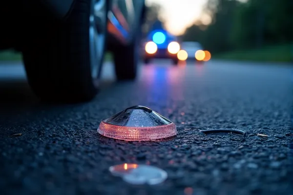 Broken headlight glass from a rear end collision in San Diego.