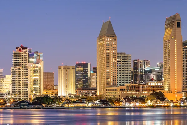 San Diego Skyline at Dusk