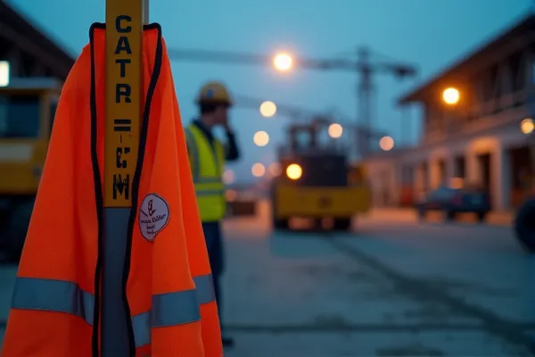 A safety vest not being worn at a construction site in San Diego.