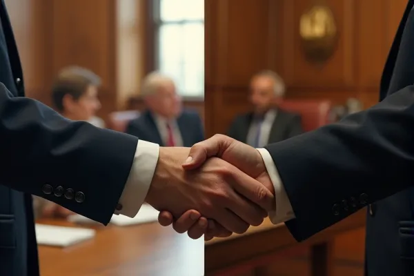 Visual comparison of mediation settlement versus jury trial.